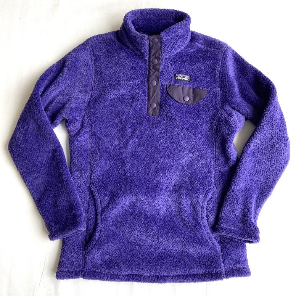 Patagonia Re-Tool Snap-T Pullover Fleece Top Girls Size Medium Purple